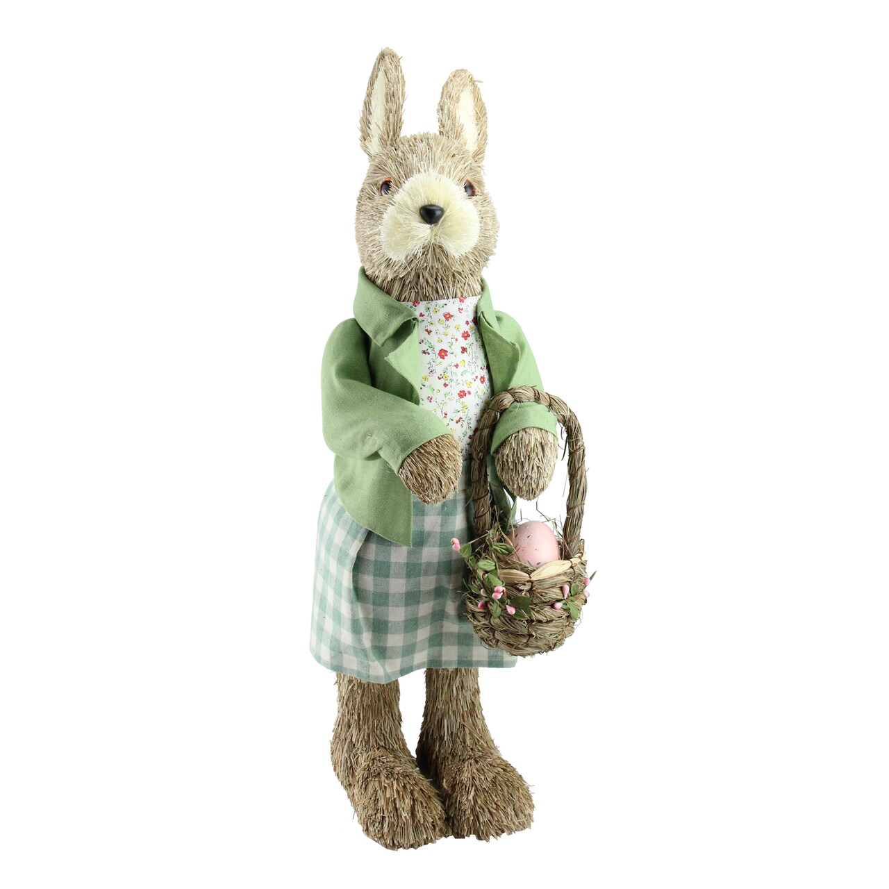 Northlight 20.25&#x22; Easter Bunny Rabbit Spring Figure with Egg Basket